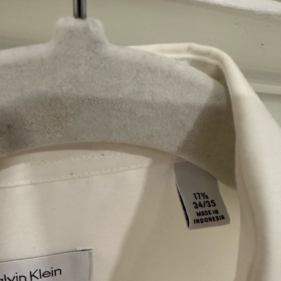 White Calvin Klein regular fit performance non-iron 17.5 34/35 100% cotton - Picture 4 of 6
